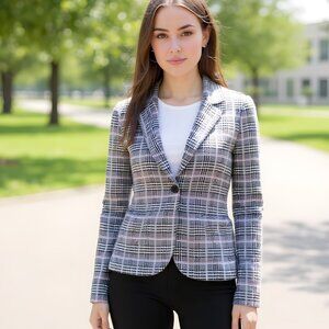 GAP women's Houndstooth Blazer jacket fully lined stretchy size US 2